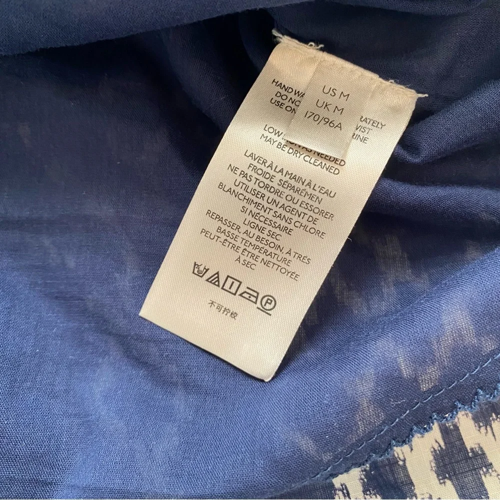 Anthropologie Rimbaud Tie-Waist Flouncy Skirt Navy 100% Cotton Lined size Medium